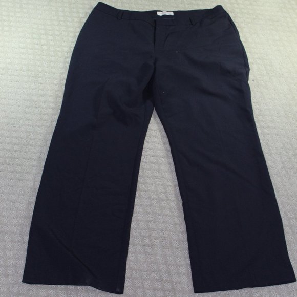 Coldwater Creek Navy Blue Straight Leg Trousers Size: 14P - Picture 1 of 5